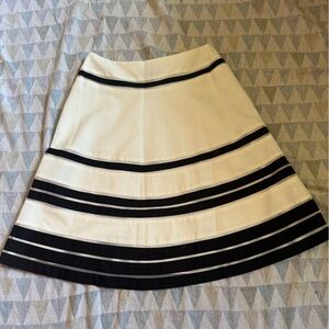 Ann Taylor Black and Cream A-Line Skirt